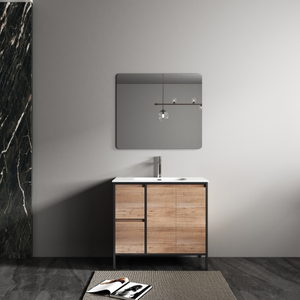 Industrial bathroom vanity unit with ceramic Basin 90CM