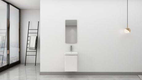 Mini Bathroom Cabinet with Gloss White Lacquared