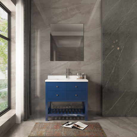 MDF & Solidwood Floor Bathroom Cabinet 90cm 