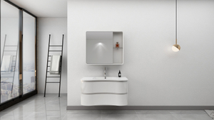 Curve PVC Bathroom Cabinet with Gloss White Lacquared