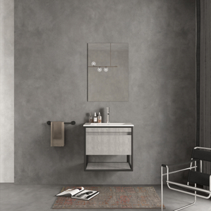 Industrial Style Metal Frame Modern Bathroom Cabinet with One Drawers