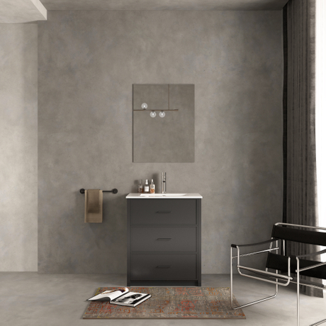 MDF Vanity bathroom Cabinet free standing with three drawers 70cm