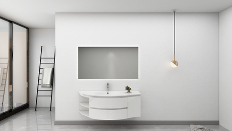 Curve Style Bathroom Cabinet with Gloss White Lacquared